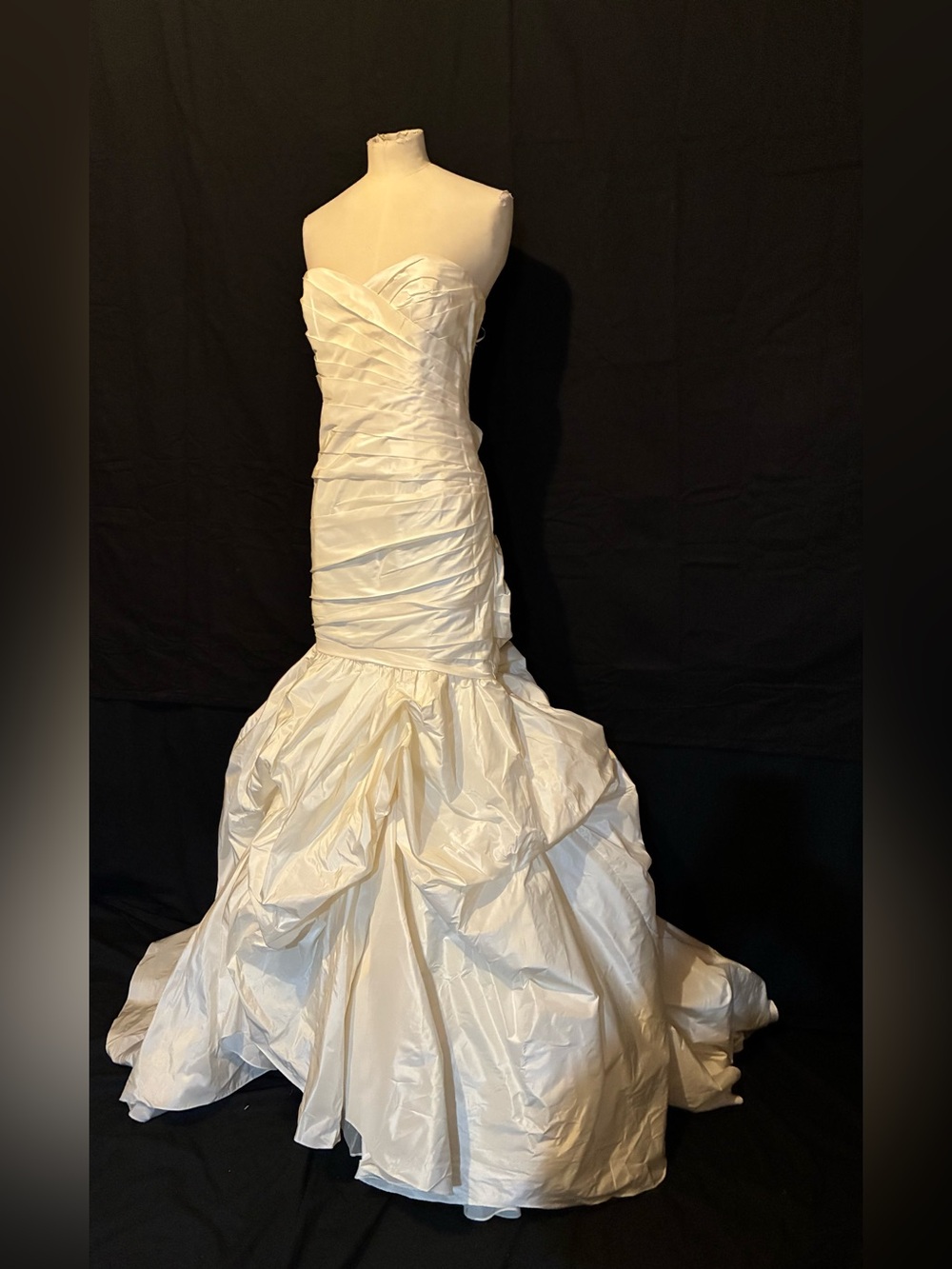 Strapless Ivory Silk Mermaid Wedding Dress with Ruching 10 Liancarlo